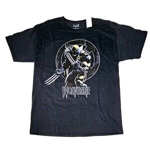 WOLVERINE VTG Graphic Tshirt Marvel X-MEN Movie Mens L Black 2002 NEW!